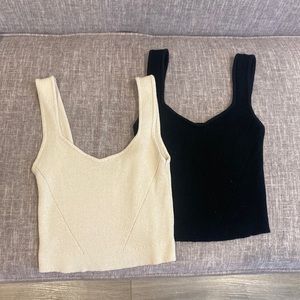 Knit crop tank tops (sold as pair)